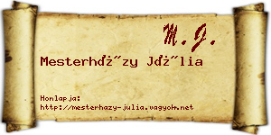 Mesterházy Júlia névjegykártya