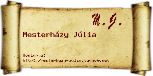 Mesterházy Júlia névjegykártya